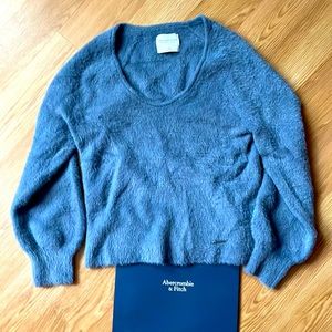 Abercrombie, long sleeve, fuzzy, scoopneck, cozy sweater